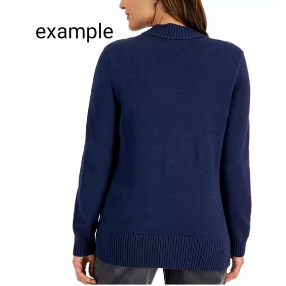 New KAREN SCOTT 100% Cotton Cable-Knit Sweater Large Green - Picture 4 of 10